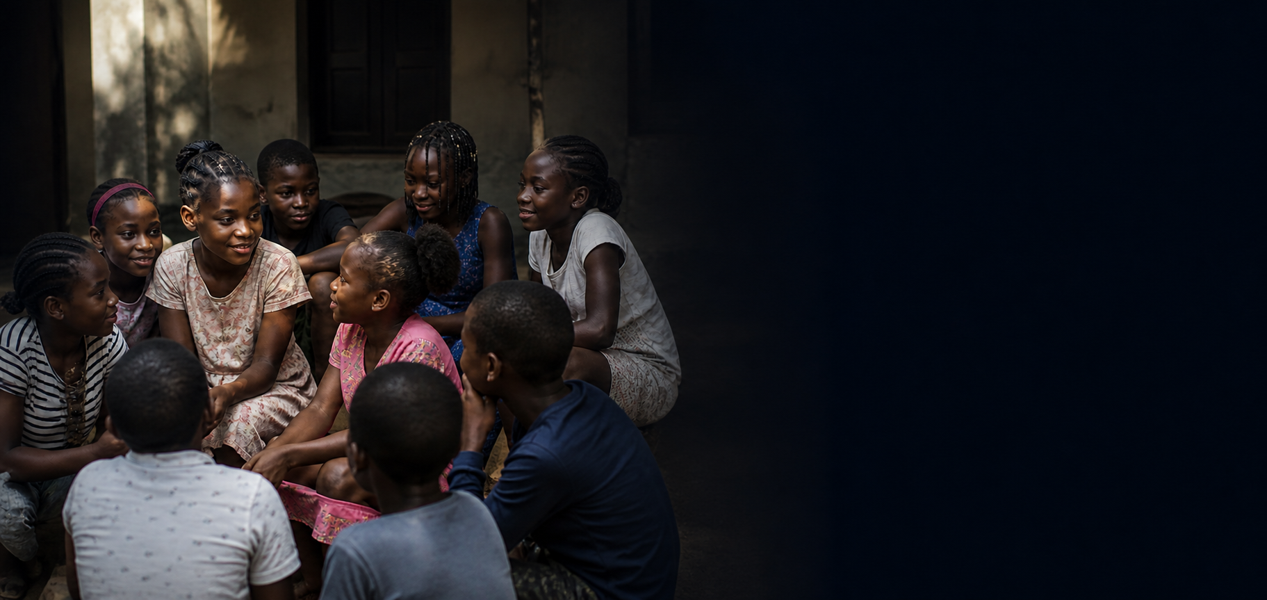 A Black mother holding her child close in a family-support setting